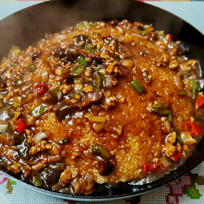 Air fryer-salt and pepper rice crispy rice