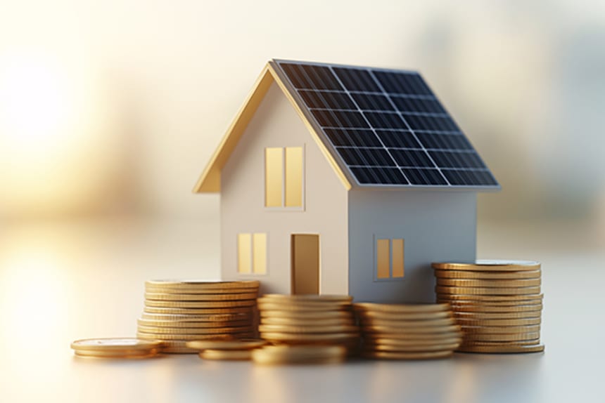 model of small house with money