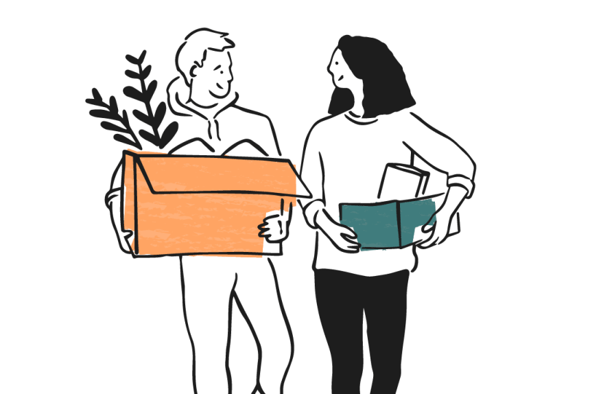 illustration of couple shopping
