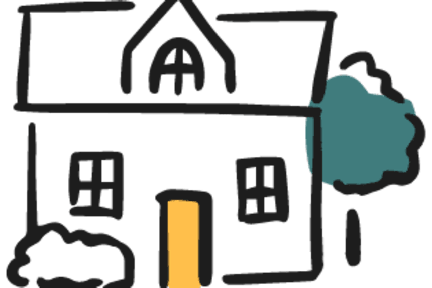 Illustration of the front of a house