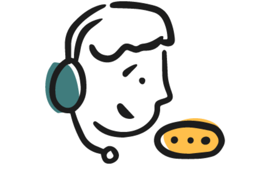 Drawing of someone speaking into a phone