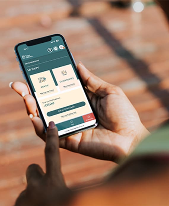 Lady looking at mobile phone