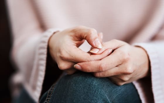 lady wringing her hands