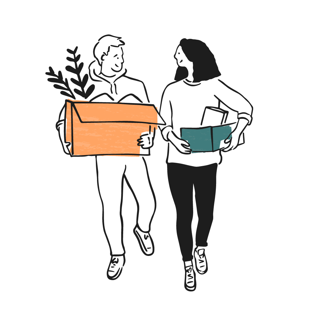 illustration of couple shopping