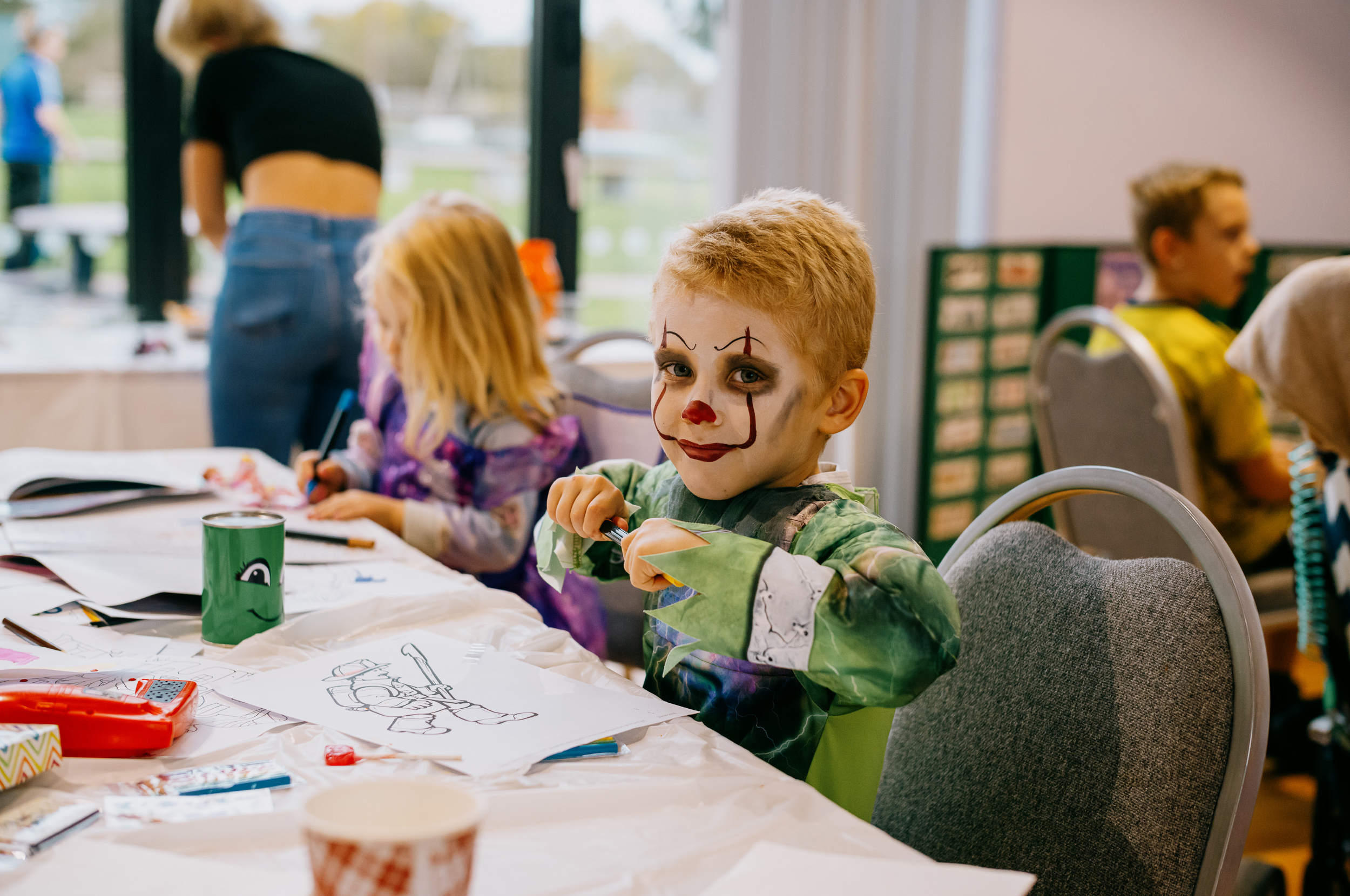 children with face painted