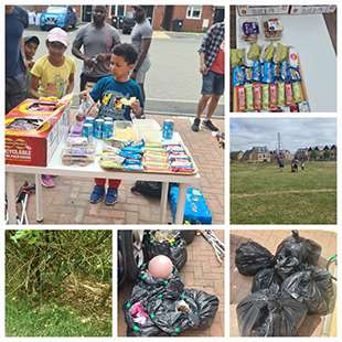 collage of images from a community litterpick day