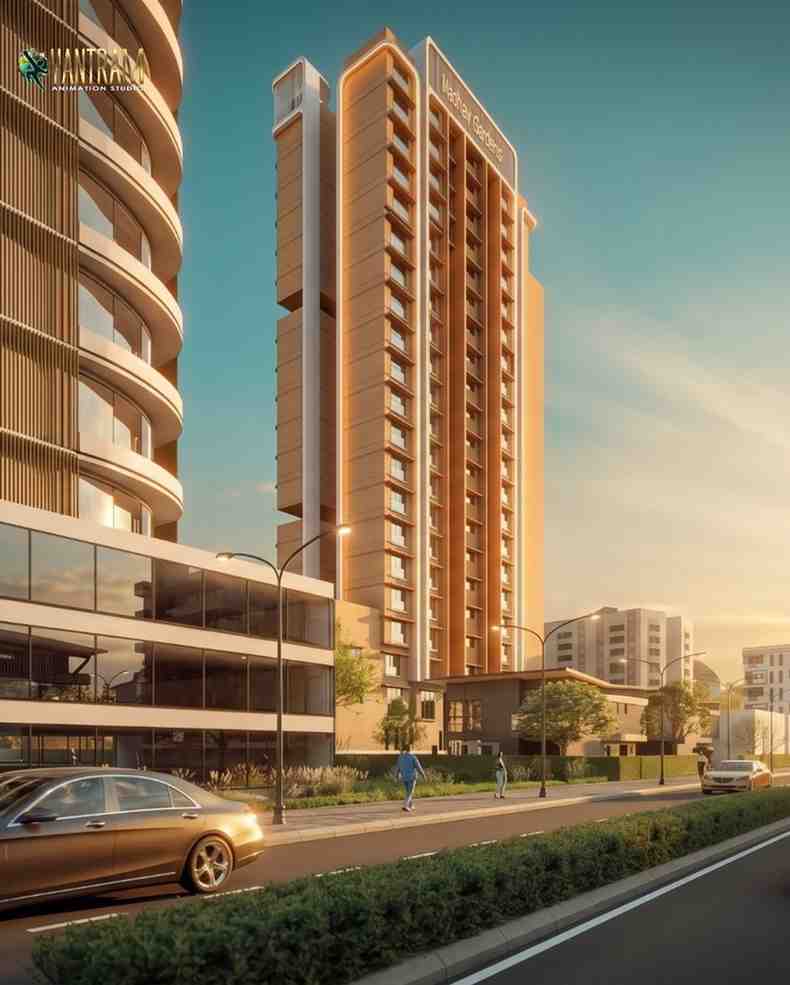 Modern Apartment Exterior Rendering & 3D Architectural Visualization for Contemporary Residential Development in Sweden