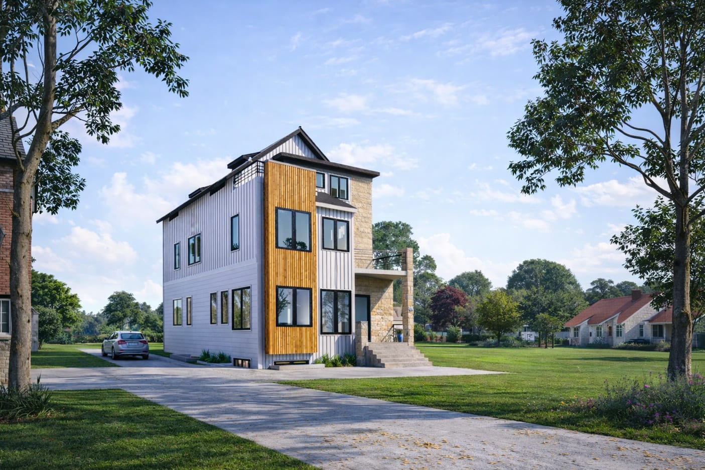 3D Exterior Elevation & Residential Exterior Rendering in Texas, USA