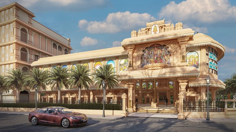 Exquisite Temple Exterior Design: Photorealistic 3D Rendering