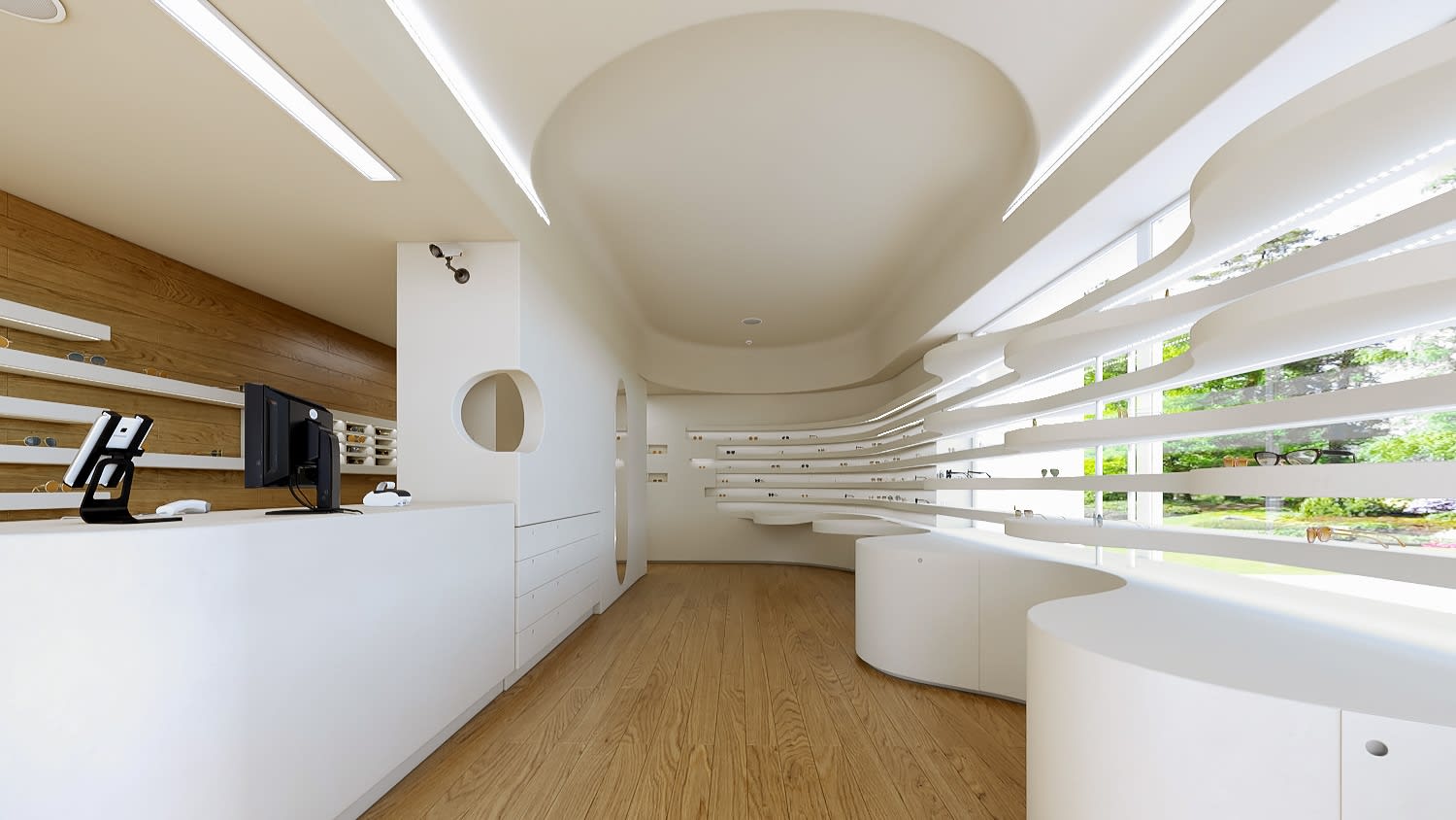 Eyeglass shop interior 3D modeling and rendering