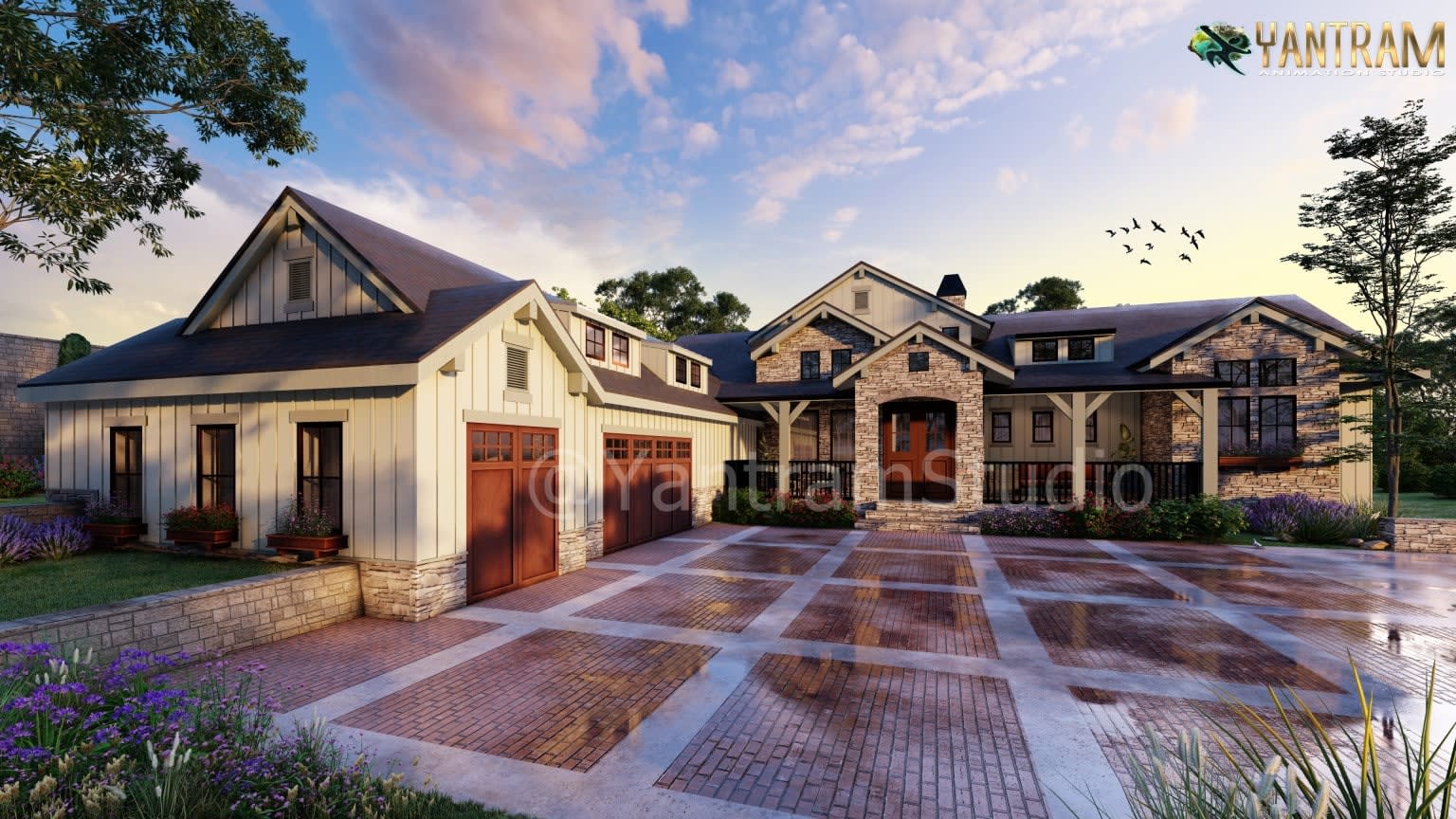 Modern Modular Living: 3D Exterior Architectural Visualization of a Stylish Home in North Port, Florida