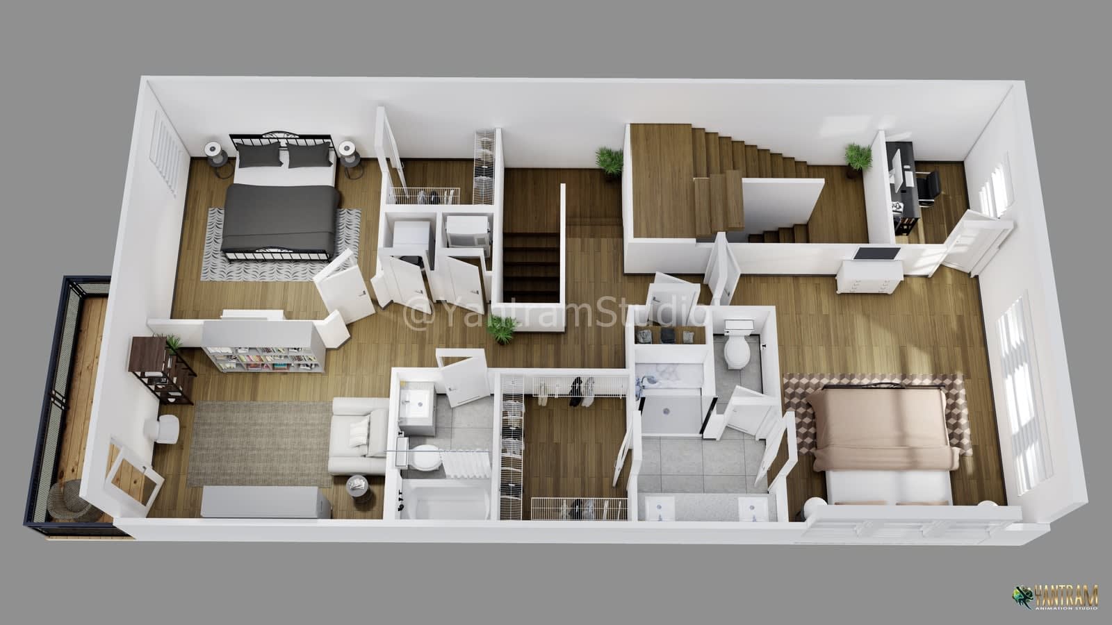 3D Floor Plan Design services of an Elegant house in Meridian, Idaho