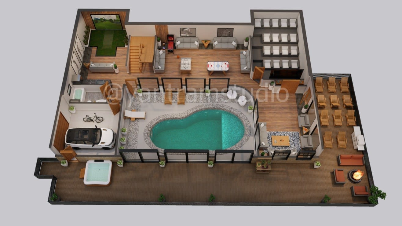 3D Floor Plan Creator Created a 3D Floor Plan of a Multi-Family House Suitable For Miami, Florida