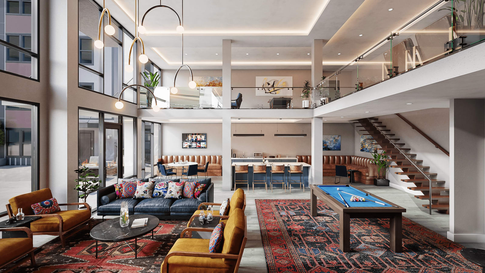 3D Interior Design of Clubhouse in San Antonio, Texas by Architectural Design Studio