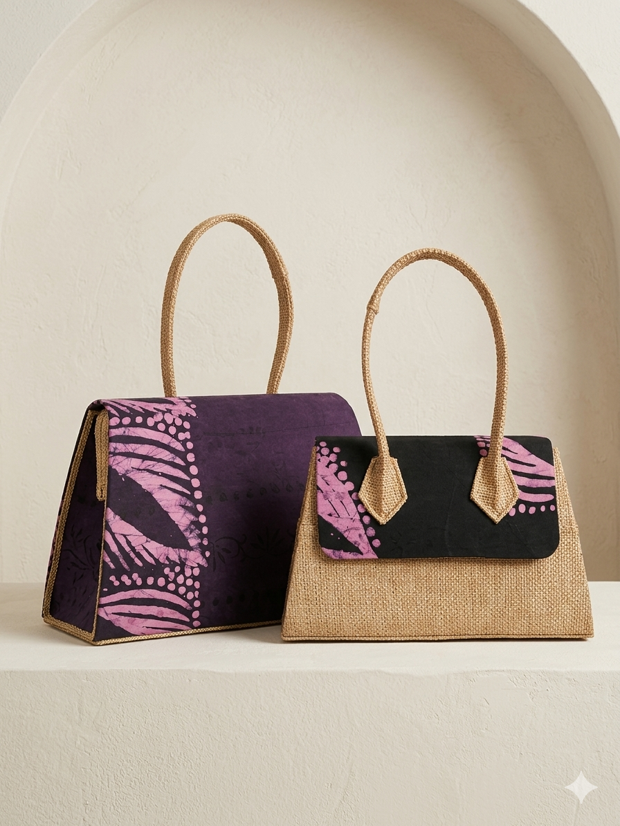 Hand dyed Patch design Ankara Bag