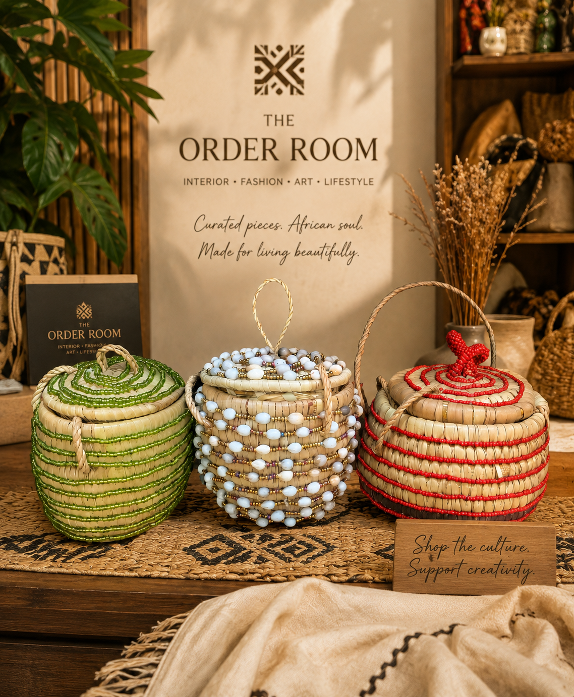 Raffia Beaded Purse