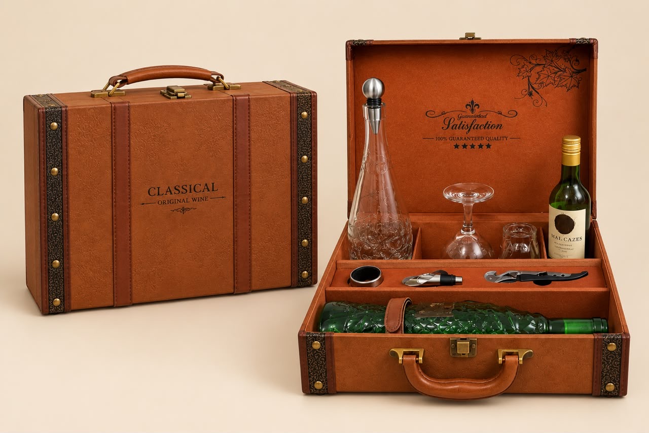 Classic Wine briefcase gift box