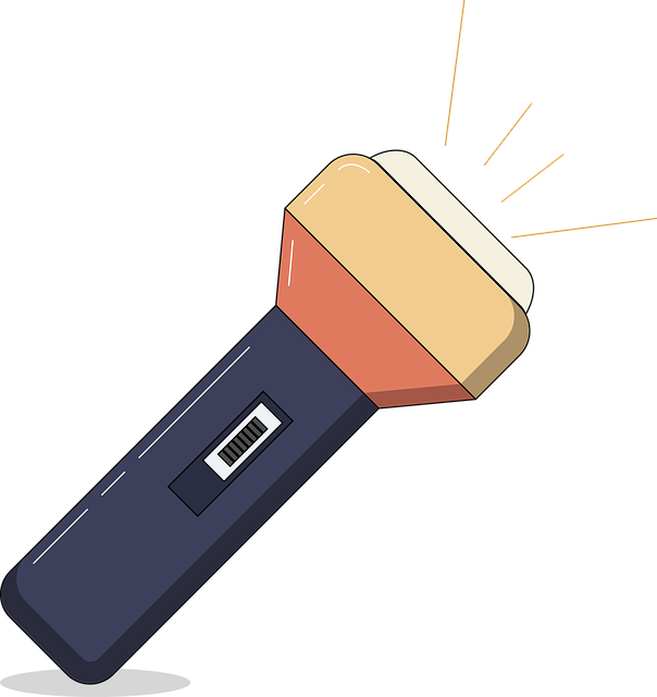 어둠 속을 비추는 휴대용 LED 손전등