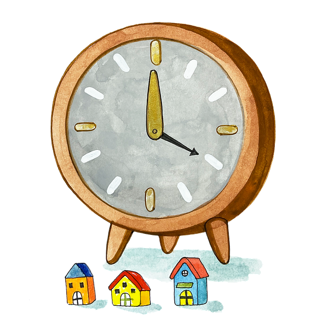 알람시계가 정확한 시간을 가리키는 이미지