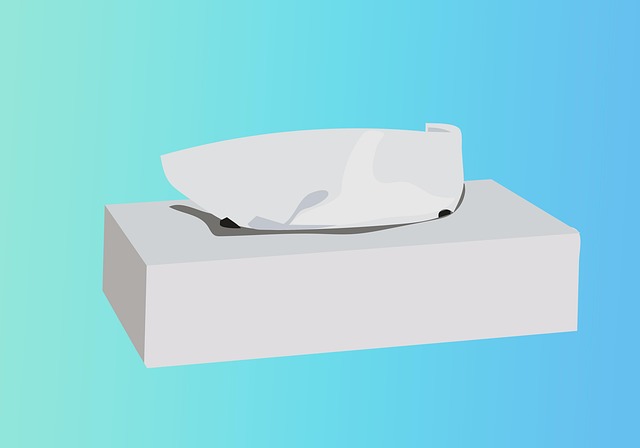 책상 위 흔들리는 휴지케이스 이미지