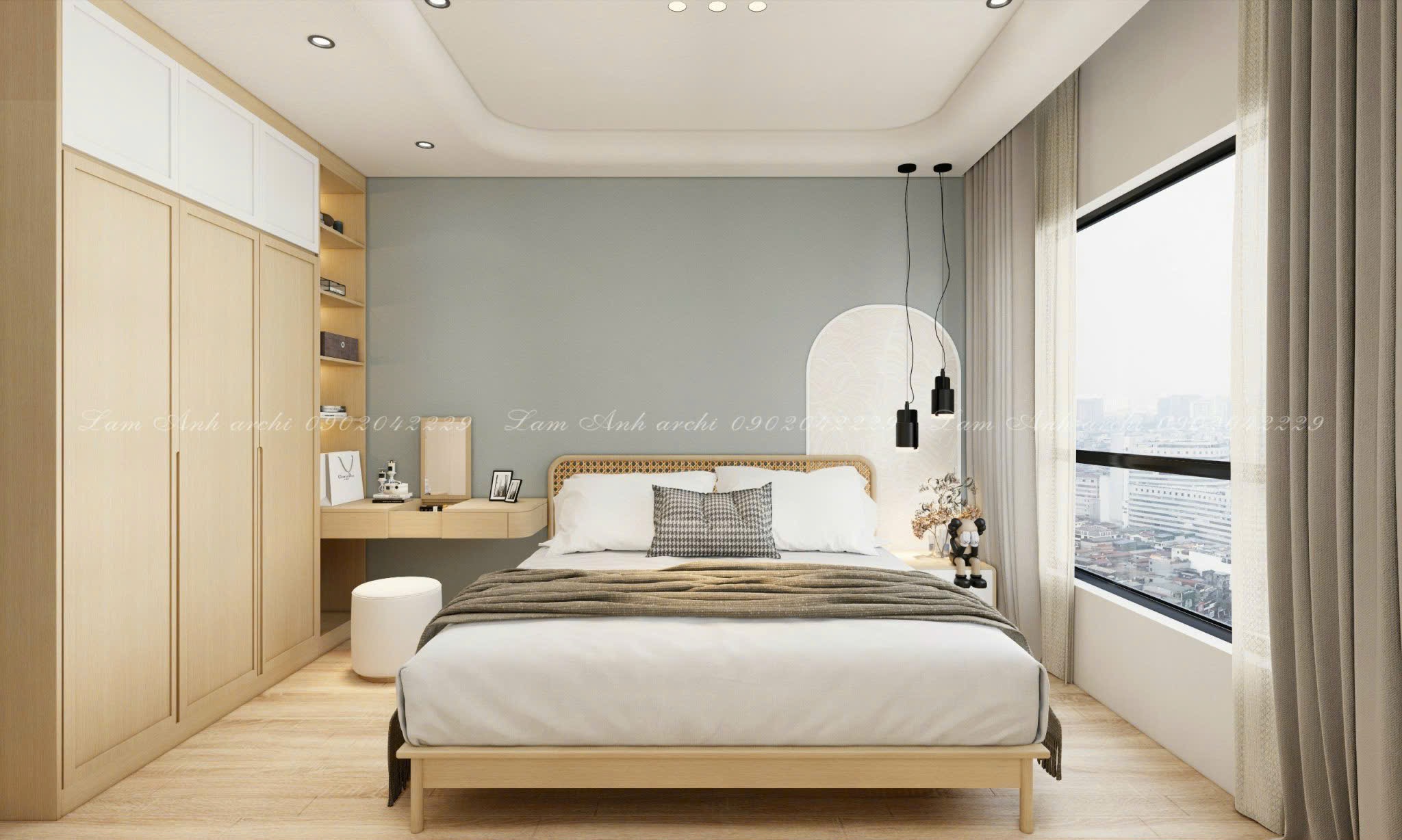 Phòng khách 45m² view panoramic hồ trung tâm