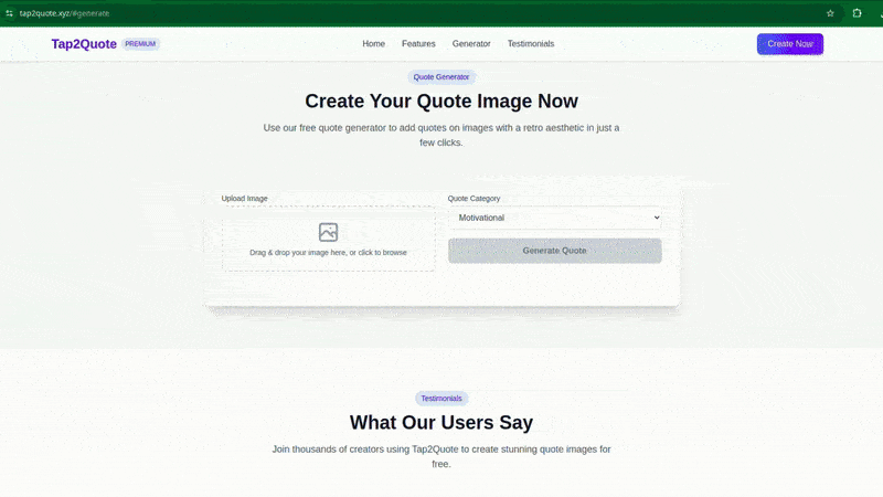 How to use Tap2Quote quote generator