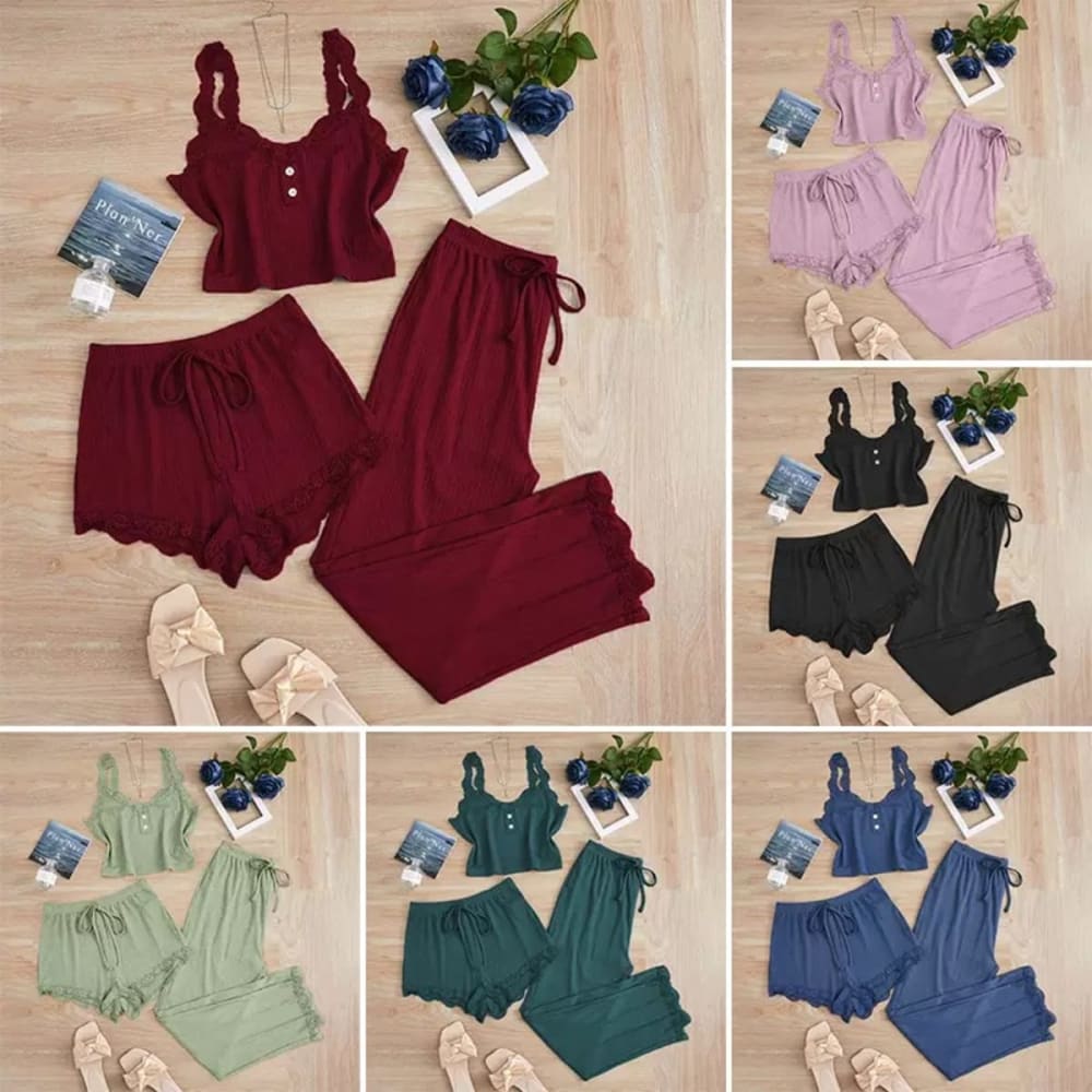 Women 3 Piece Nightwear Set