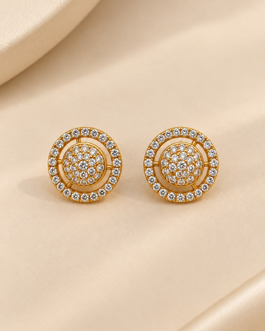 Gold plated zircon diamond round cut crystal design - photo 2
