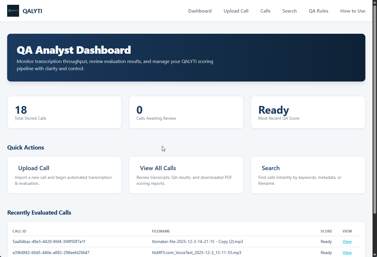 QALYTI Application Screenshot