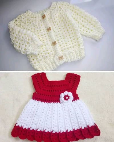 knitted baby dresses