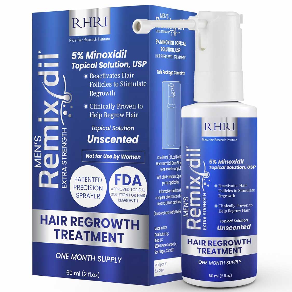 5% Minoxidil for Men Hair Regrowth Spray - Main Image Strategy