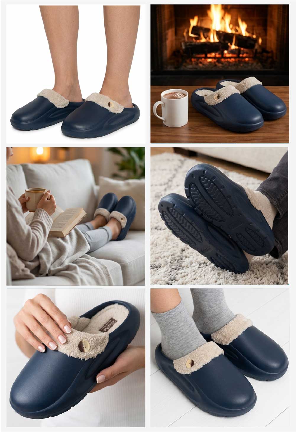 Unisex Winter Clog Slippers - before