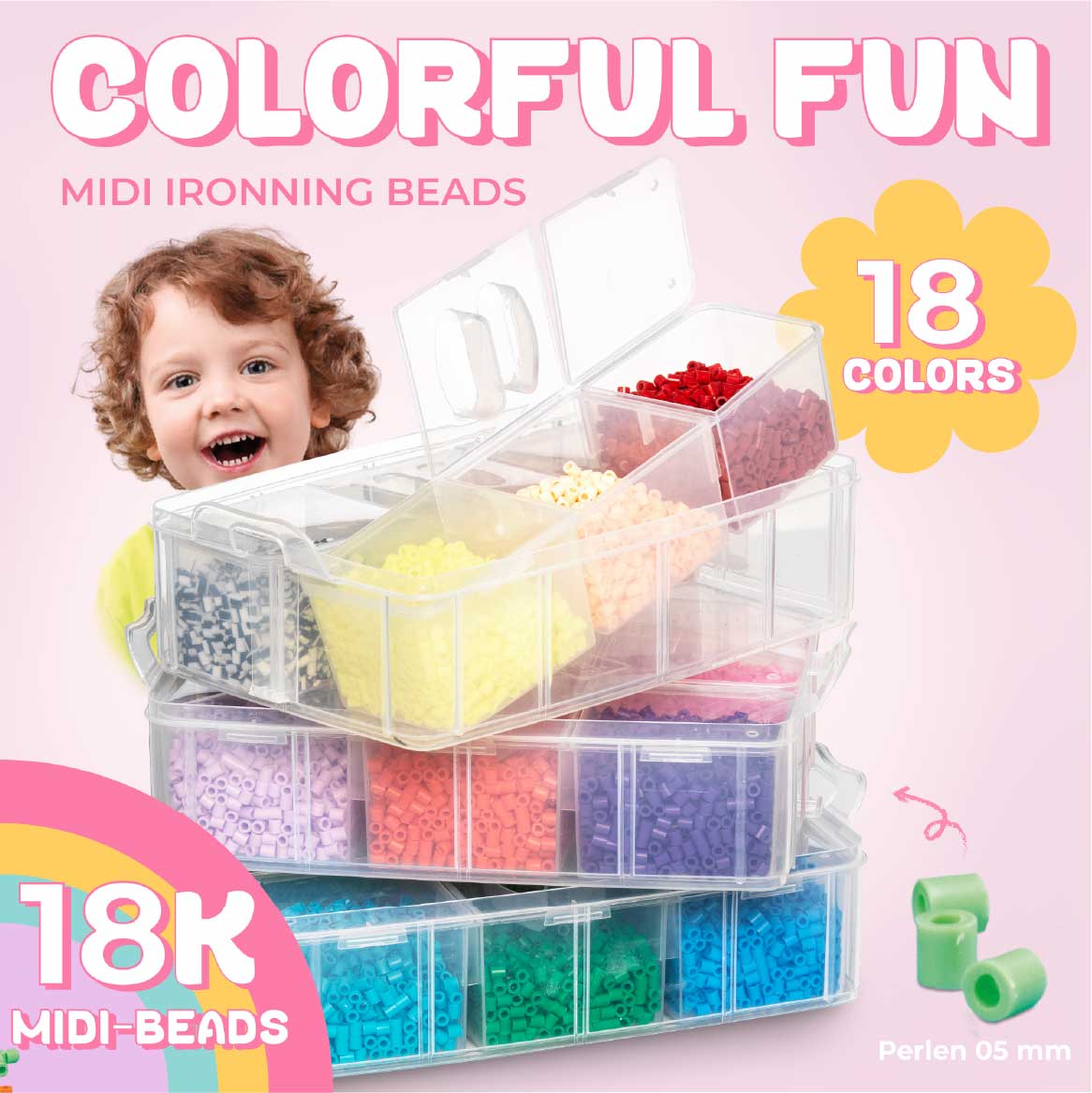 18 Colors - 18,000 Beads