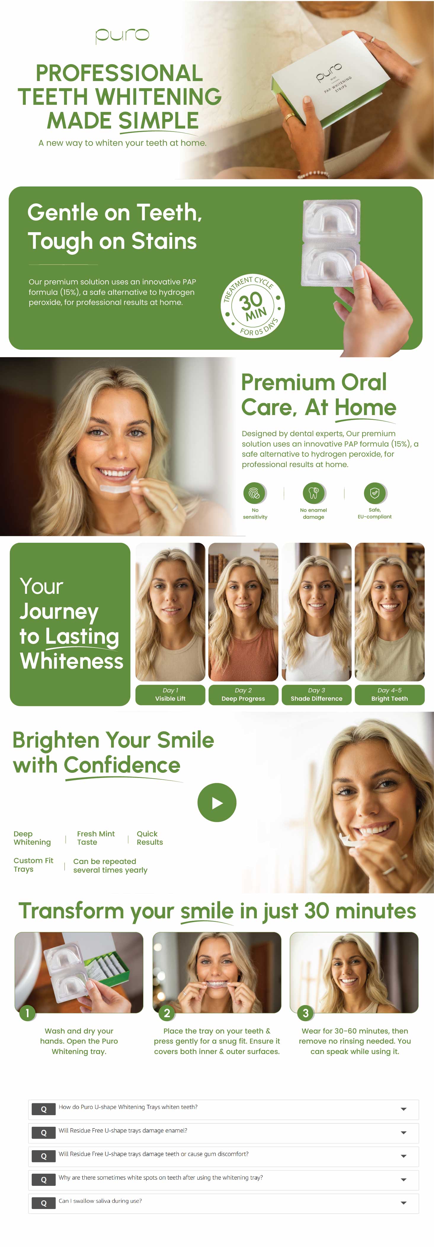 PURO Whitening Strips A+ - full A+ page export