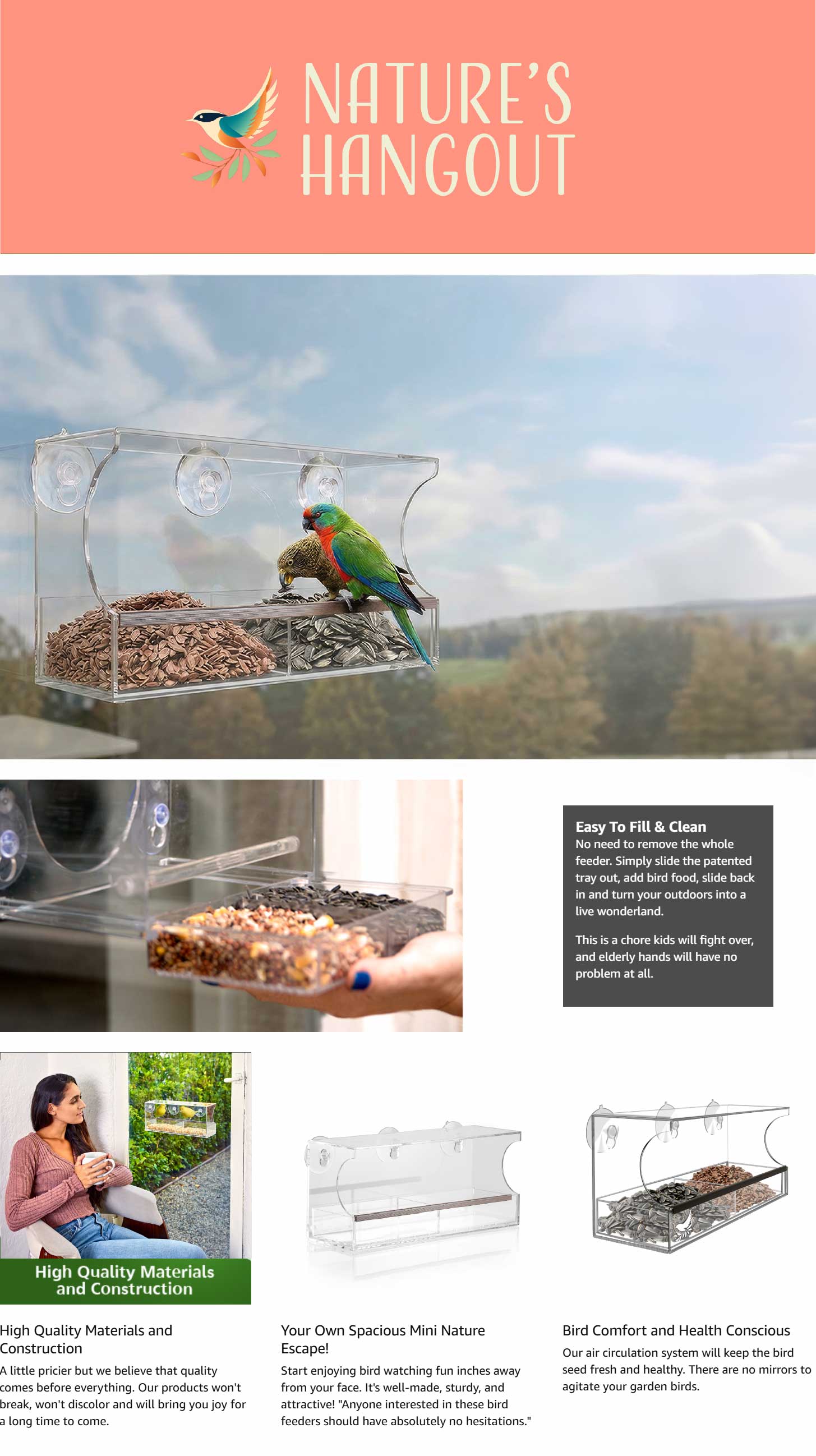 Window Bird Feeder A+ - before