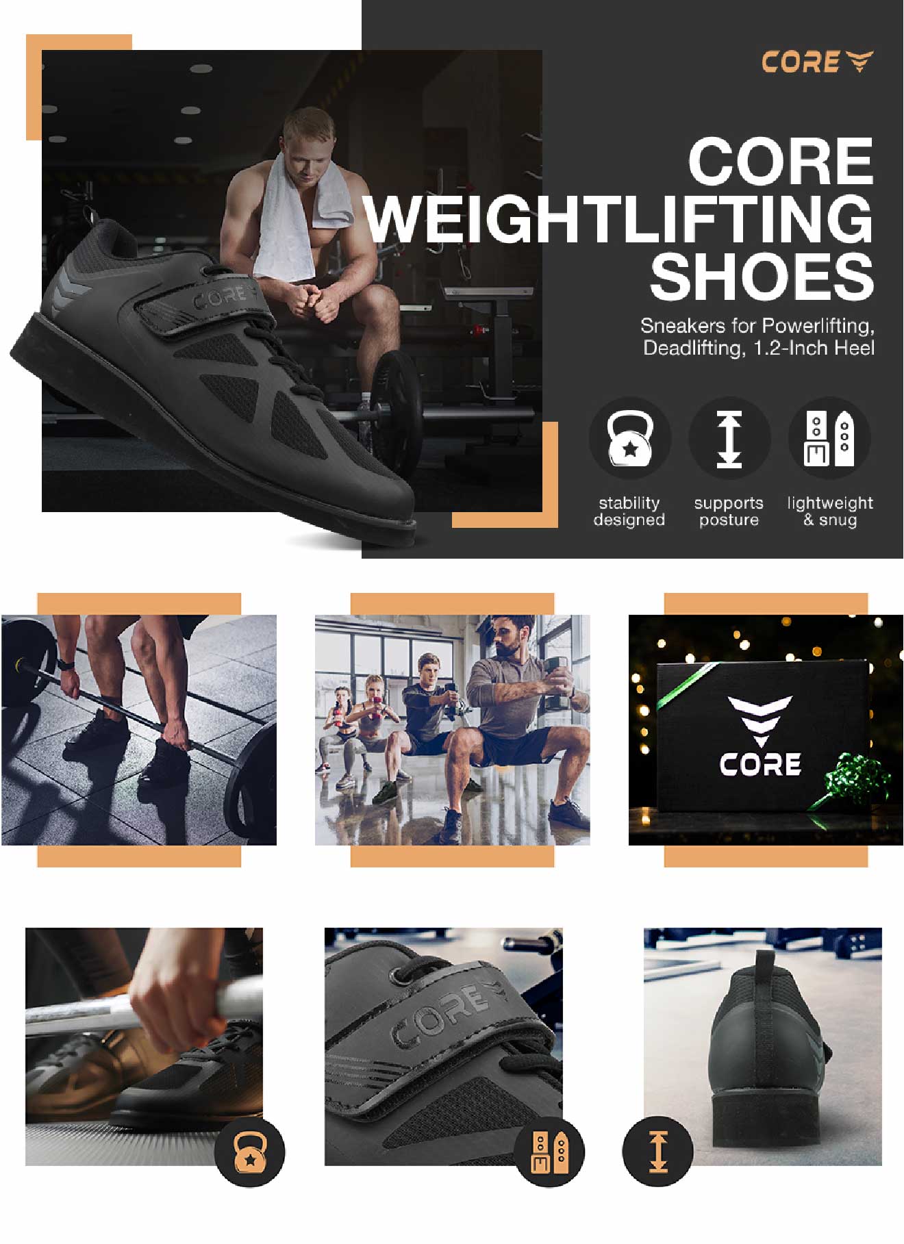 Core Bodybuilding Shoes A+ - before