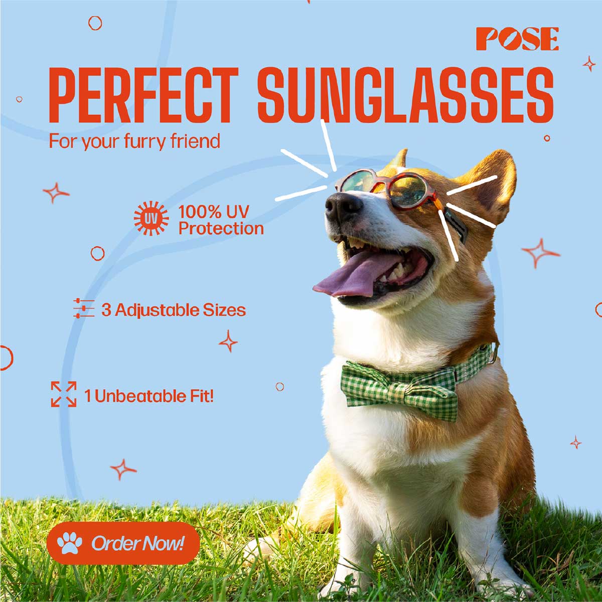 Pose Pet Dogs Sunglasses - design 2