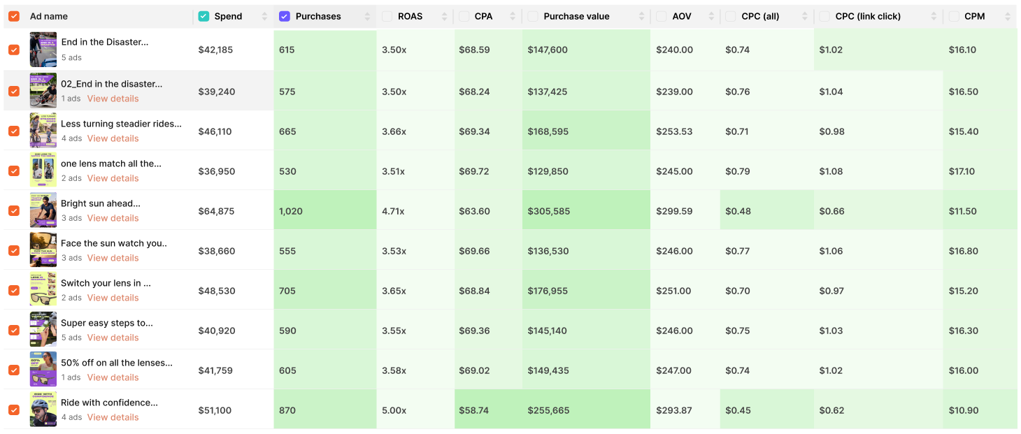 TriEye Classic Glasses - 30-day account summary