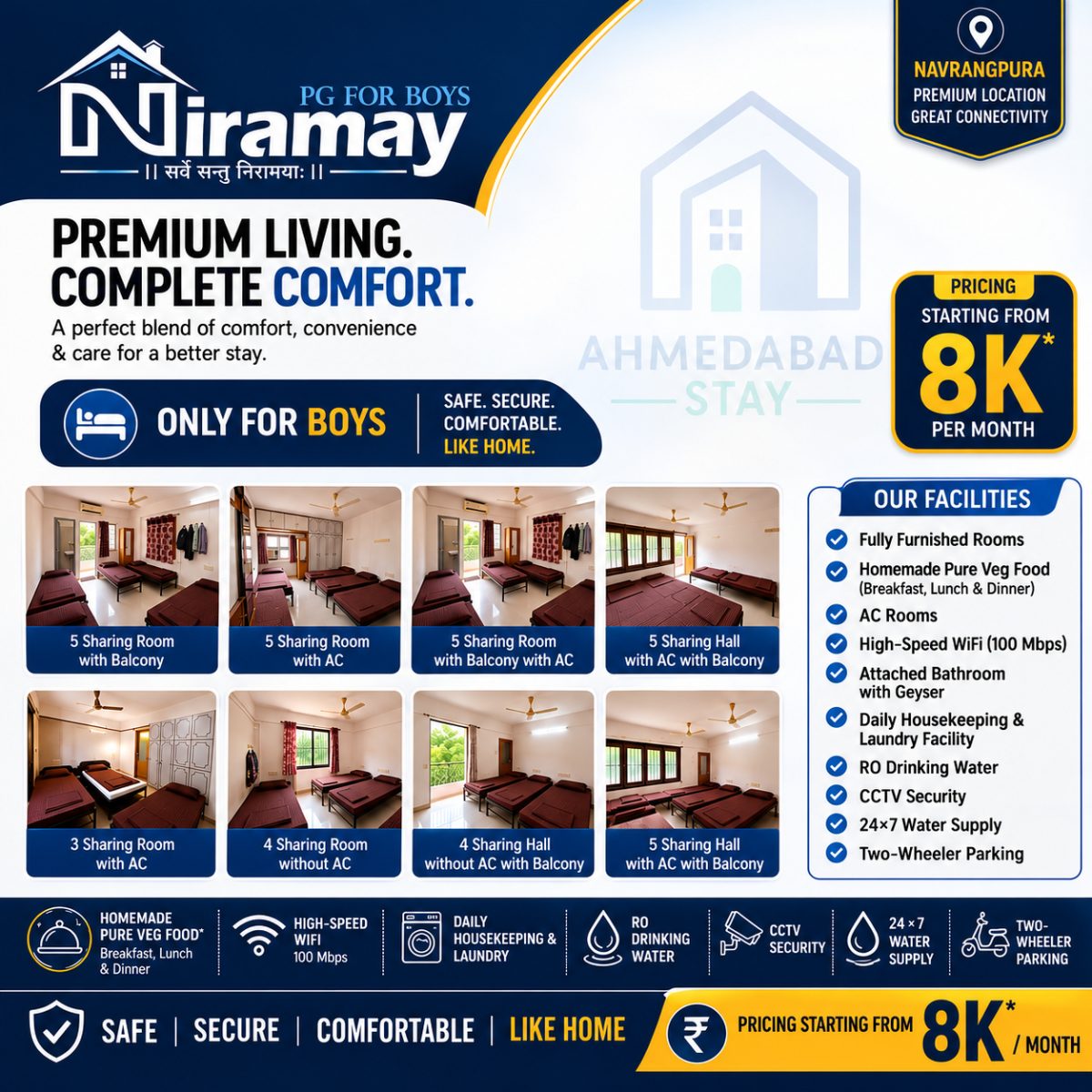 NIRAMAY PG โ Best Boys PG in Navrangpura, Ahmedabad โ PG in Navrangpura, Ahmedabad
