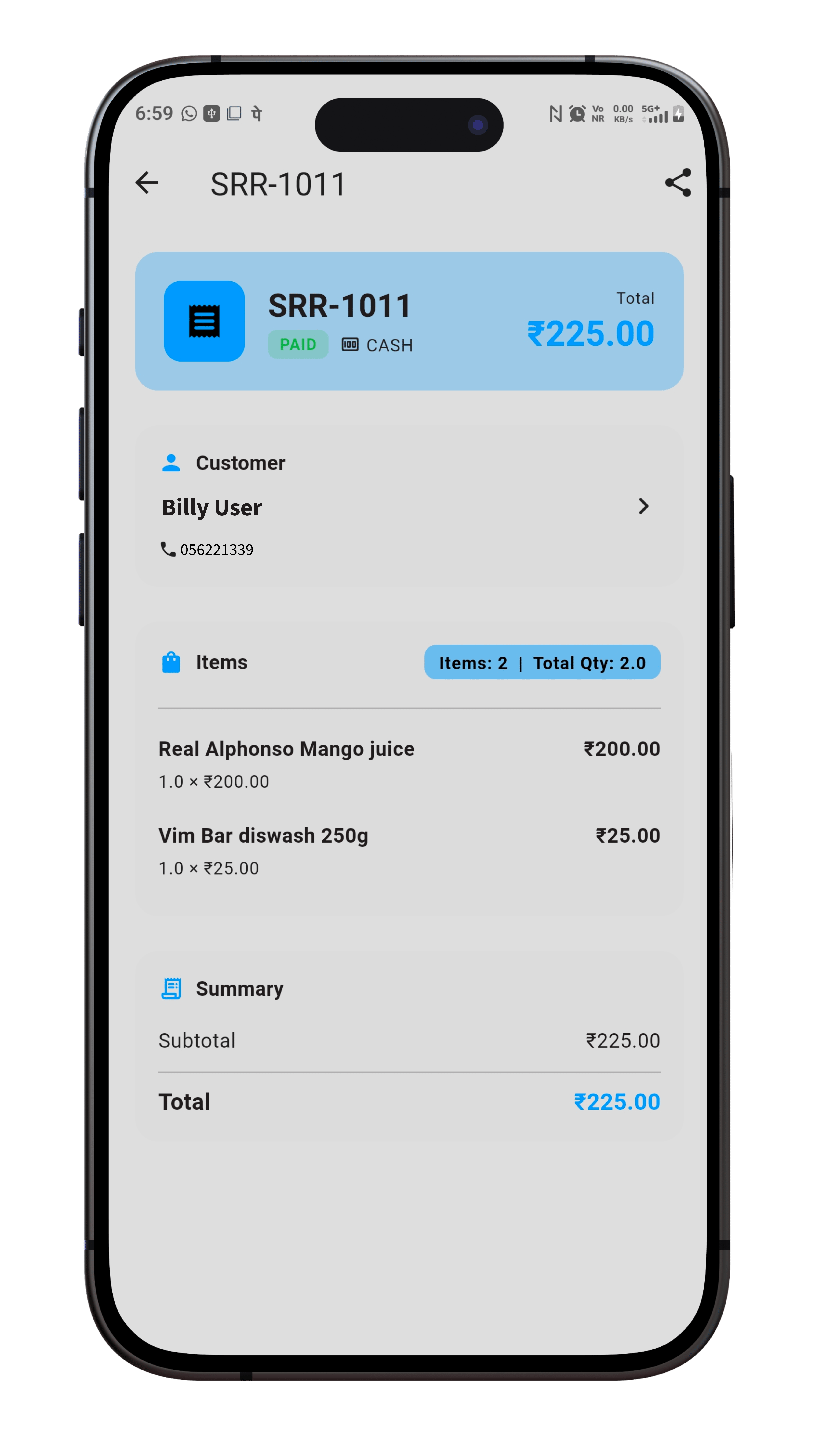 Invoice preview