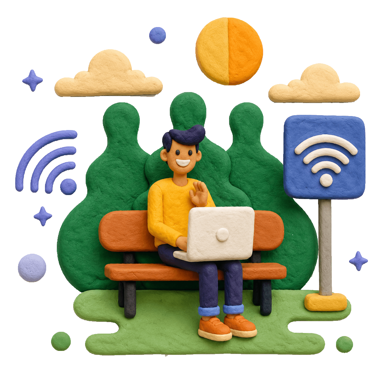 Works Offline & Syncs Online Mockup