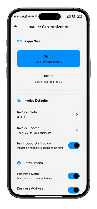 Flexible Invoice Customization Mockup