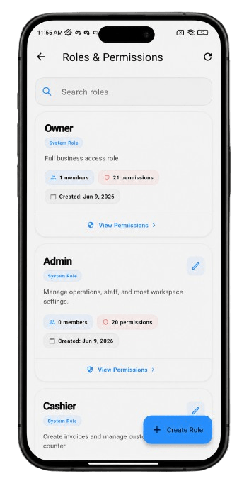 Multi-User Role Management Mockup