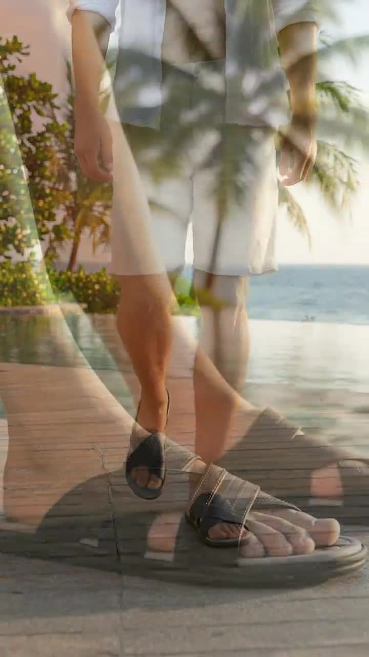 Sandalia Banda Cruzada Para Hombre Marbella 08479