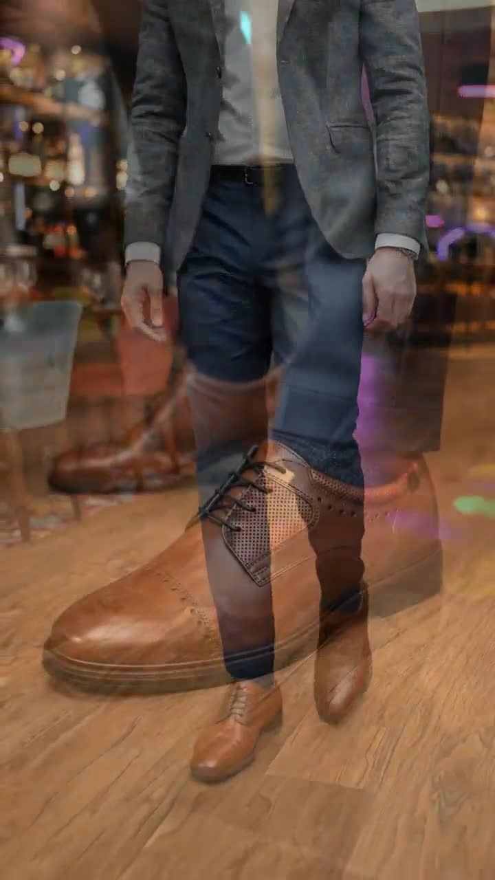 Zapato Flexi Para Hombre Perforado En Puntera 01044