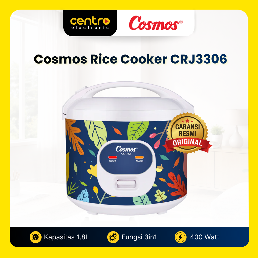 COSMOS RICE COOKER CRJ3306 ANTI LENGKET 1.8L 400W