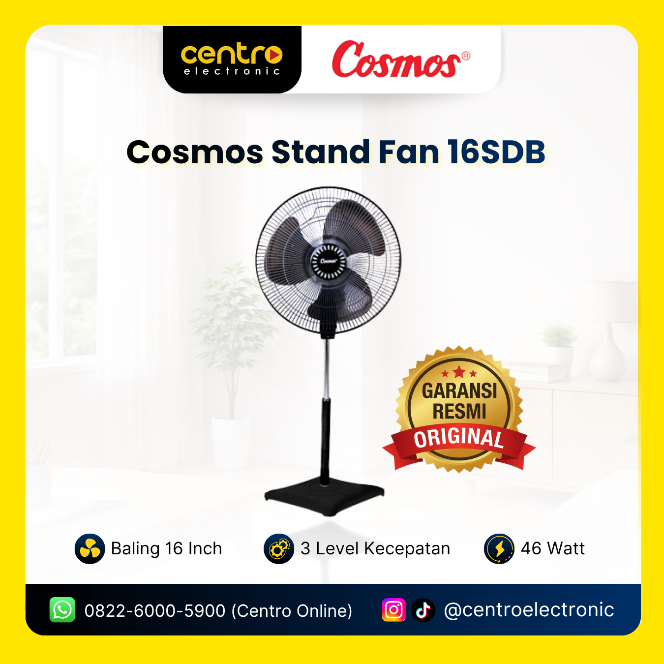 COSMOS STAND FAN 16SDB 16 INCH 46W
