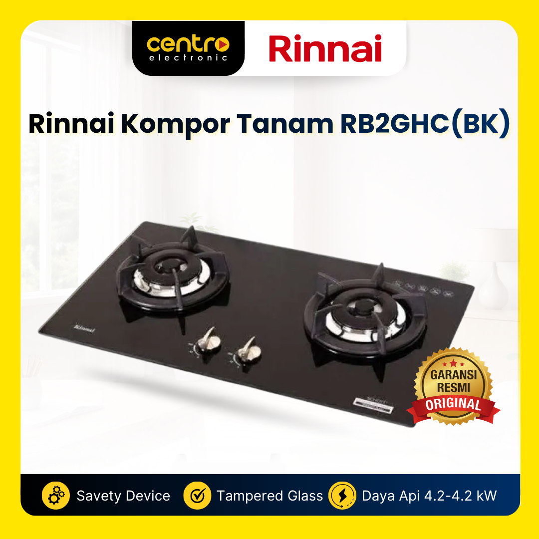 RINNAI KOMPOR TANAM RB2GHC(BK) 2 TUNGKU BLACK