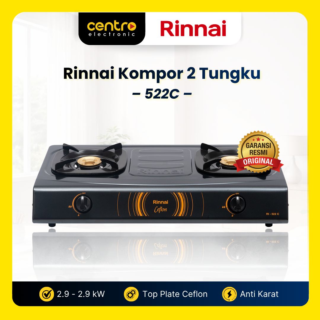 Rinnai Kompor Gas 2 Tungku RI522C