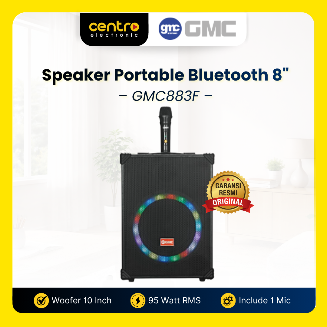SPEAKER PORTABLE GMC883F BLUETOOTH 8 INCH